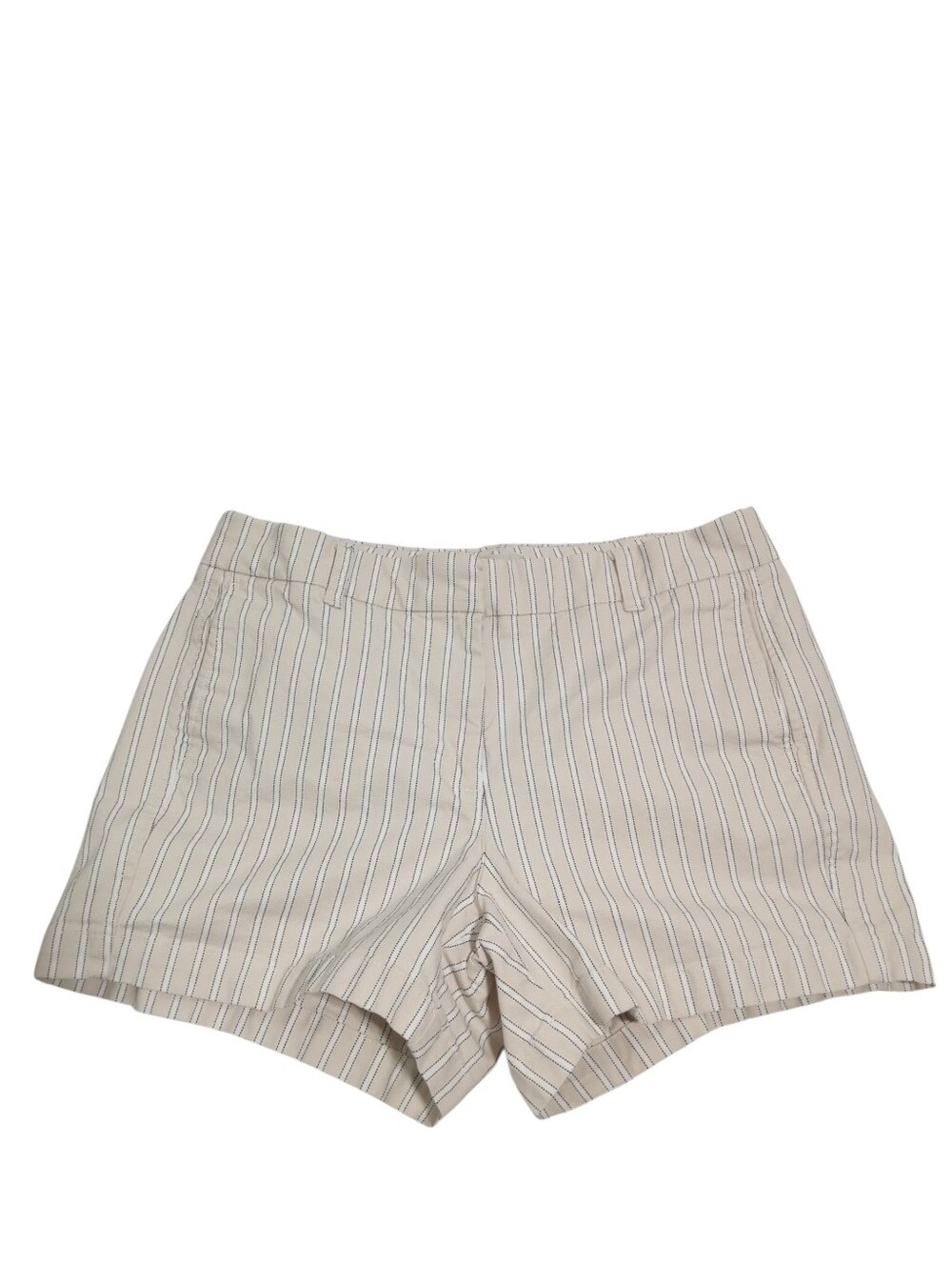 J.Crew Striped Pocket Shorts Beige White Tailored Hook Closure Casual Sz 6 - Picture 2 of 7